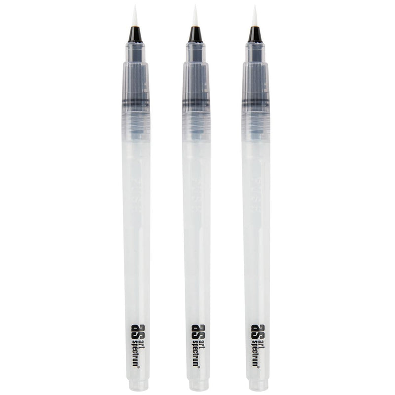 Light Gray Art Spectrum Aqua Brush Sets - 3 Round Tips - Small Paint Brushes