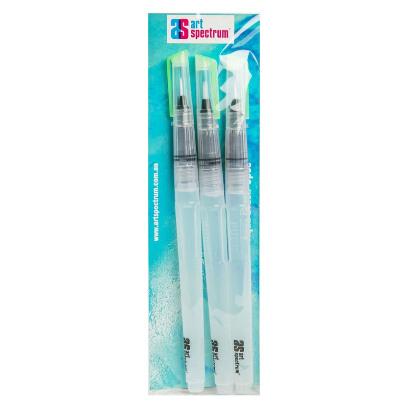 Light Steel Blue Art Spectrum Aqua Brush Sets - 3 Round Tips - Small Paint Brushes