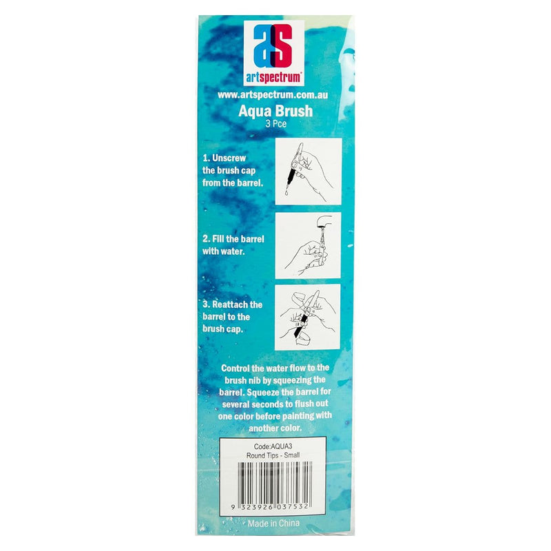 Beige Art Spectrum Aqua Brush Sets - 3 Round Tips - Small Paint Brushes