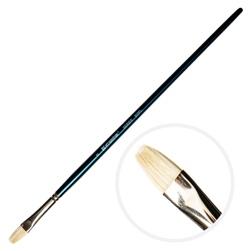 Antique White Art Spectrum Brush Series 900 Interlocked Hog Bristle - Bright Size - 4 Paint Brushes