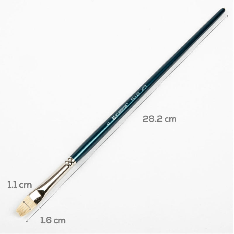 White Smoke Art Spectrum Brush Series 900 Interlocked Hog Bristle - Bright Size - 6 Paint Brushes