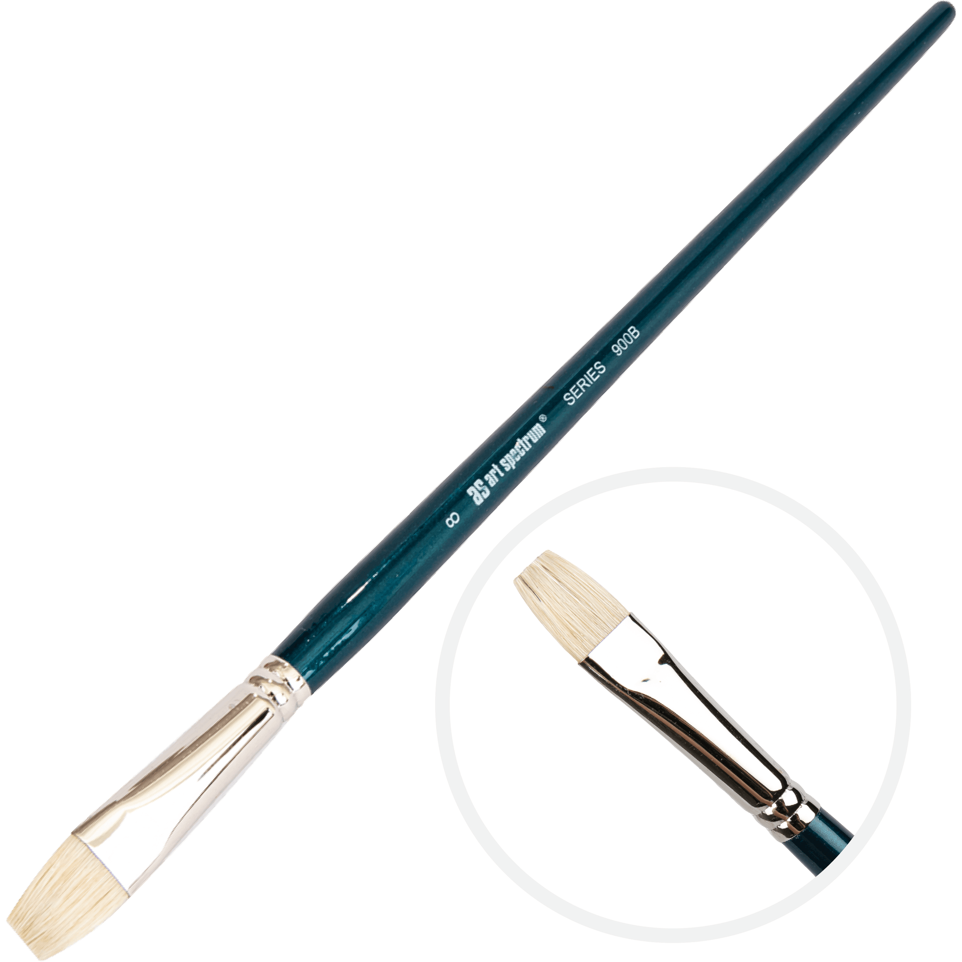 Dark Slate Gray Art Spectrum Brush Series 900 Interlocked Hog Bristle - Bright Size - 8 Paint Brushes