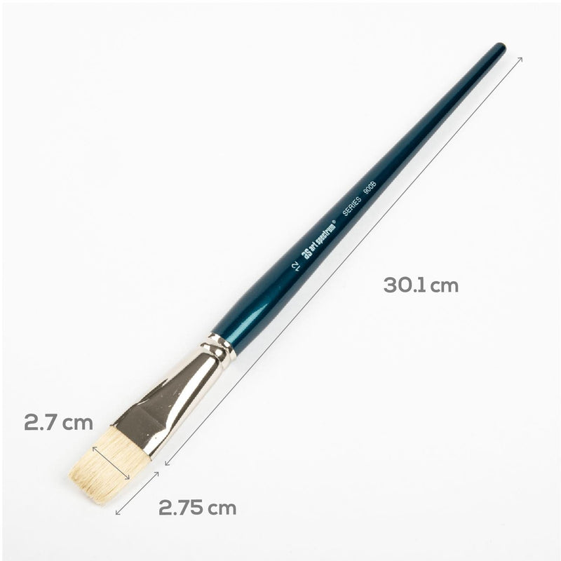 White Smoke Art Spectrum Brush Series 900 Interlocked Hog Bristle - Bright Size - 12 Paint Brushes