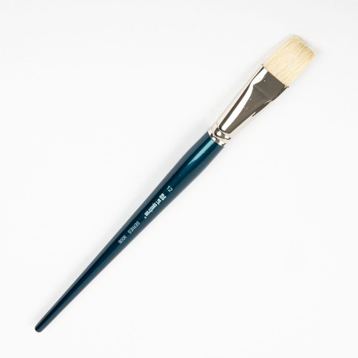 White Smoke Art Spectrum Brush Series 900 Interlocked Hog Bristle - Bright Size - 12 Paint Brushes