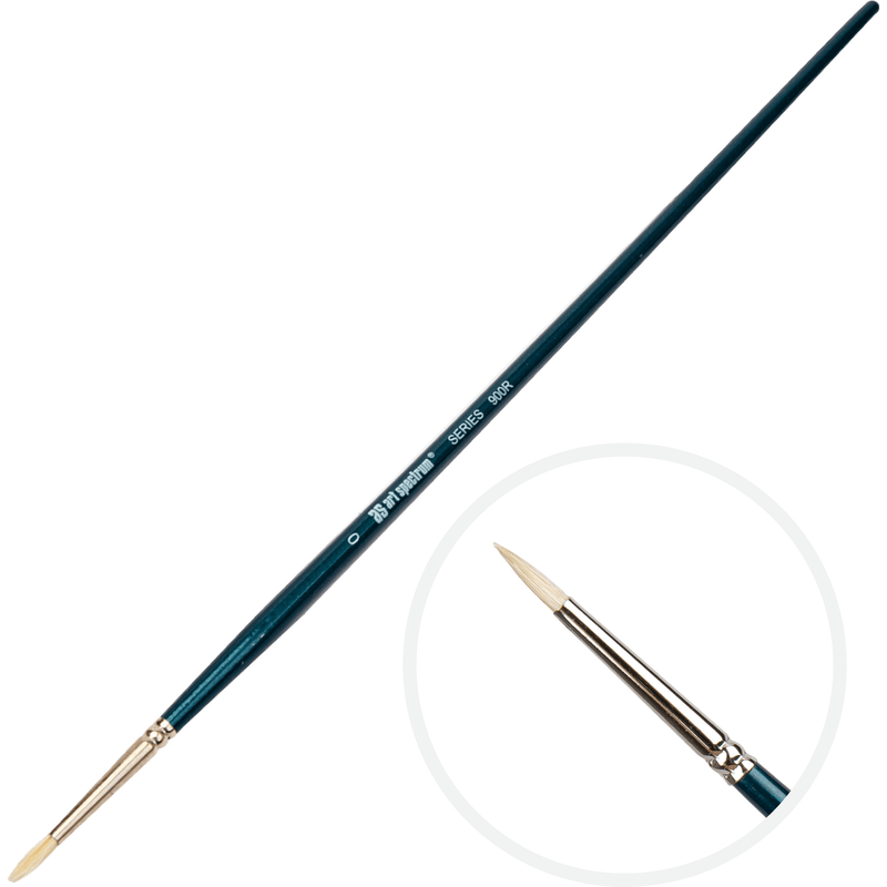 Beige Art Spectrum Brush Series 900 Interlocked Hog Bristle - Round Size - 0 Paint Brushes
