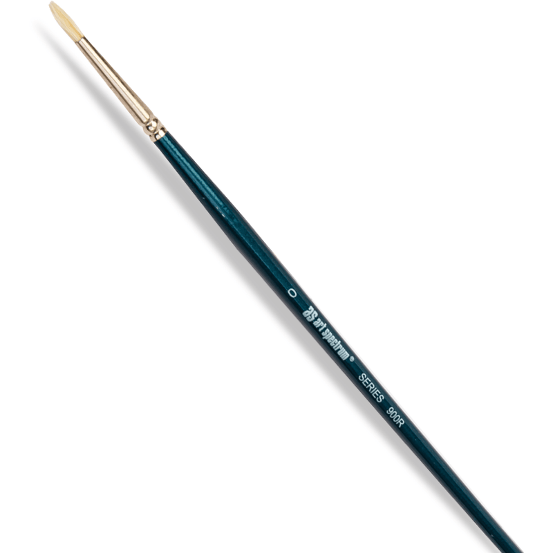 Light Gray Art Spectrum Brush Series 900 Interlocked Hog Bristle - Round Size - 0 Paint Brushes