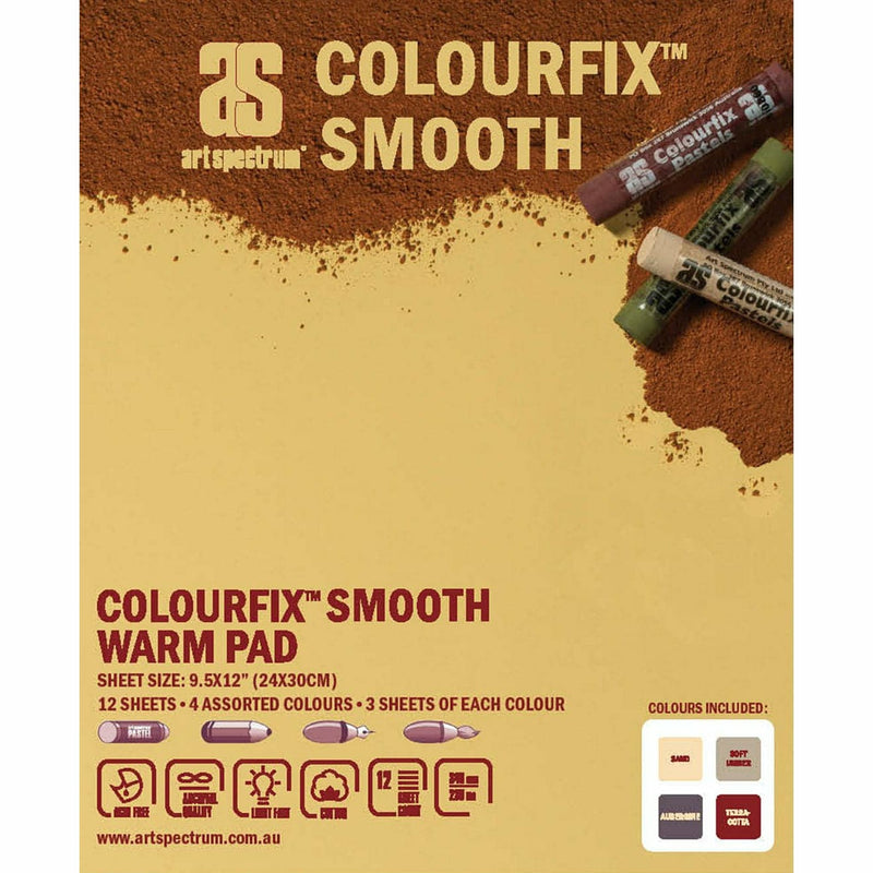 Tan Colourfix  Smooth 12 Sheet Pad 24 X 30cm - Warm Pads