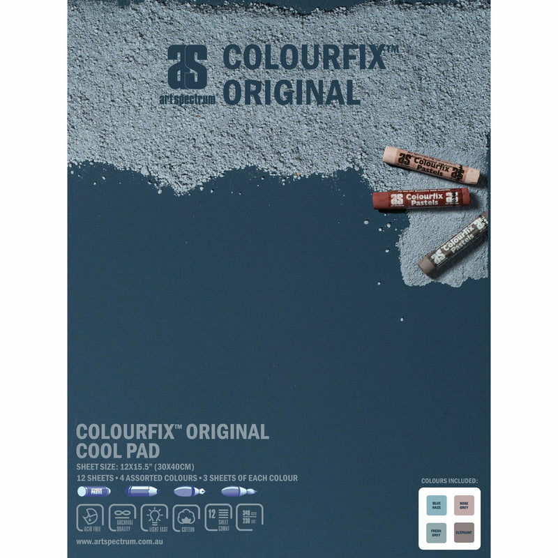 Dark Slate Gray Colourfix  Original 12 Sheet Pad 30 X 40cm - Cool Pads