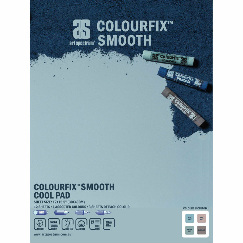 Gray Colourfix  Smooth 12 Sheet Pad 30 X 40cm - Cool Pads