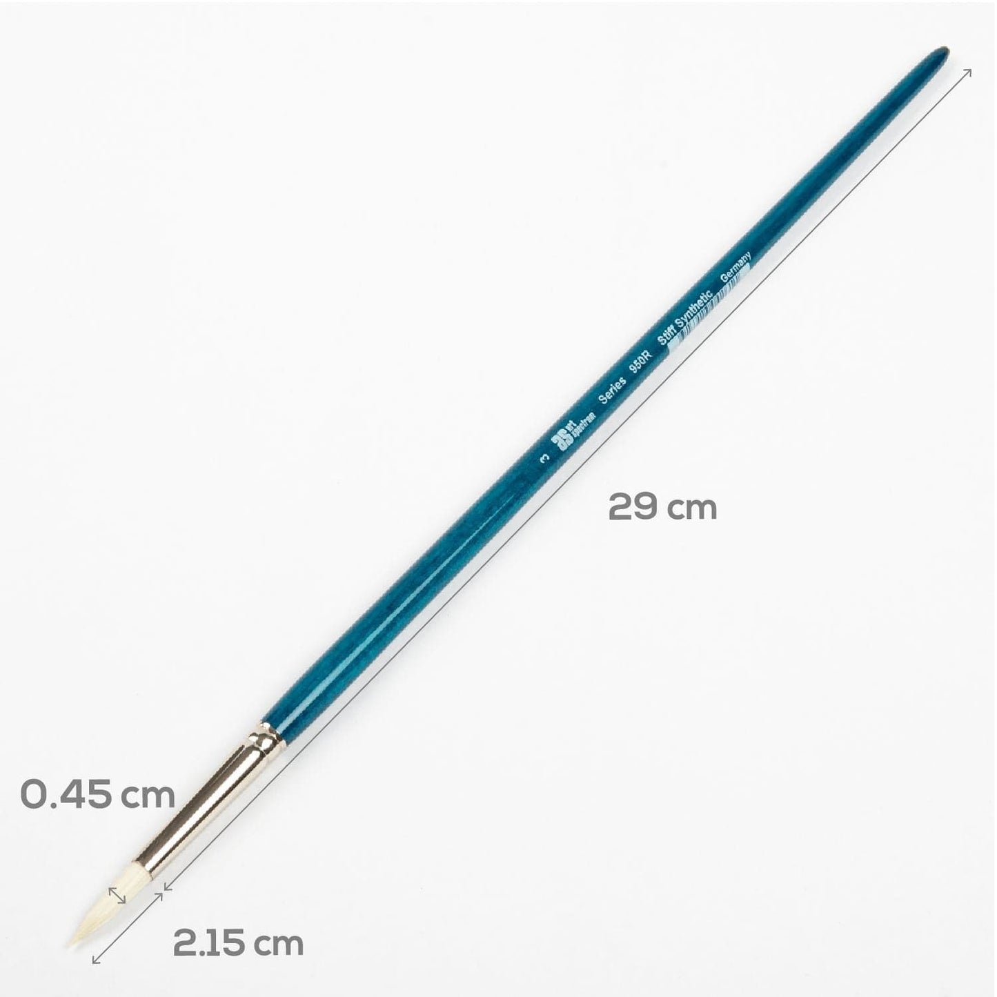 White Smoke Art Spectrum Series 950 Stiff Synthetic Brush Round Size - 3 Paint Brushes