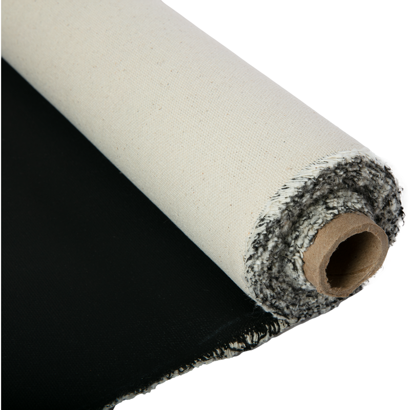 Black Art Spectrum Artist Triple Primed Black Cotton Canvas   440Gsm 10oz 54" Wide  5 Metres Roll Canvas and Painting Surfaces