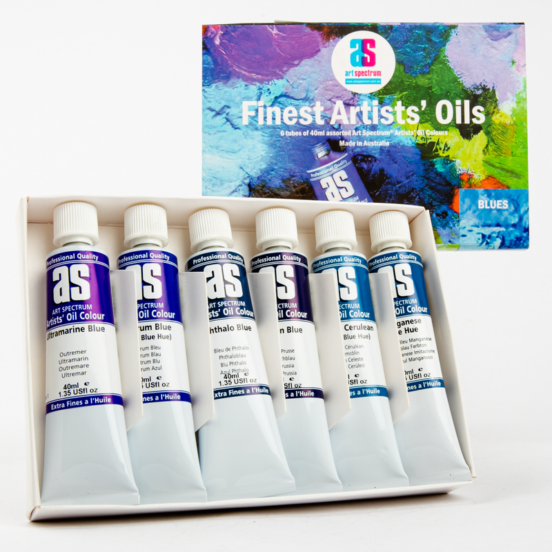 Lavender Art Spectrum  Artists' Oil Colours- Blues - Set Of 6 Oil Paints