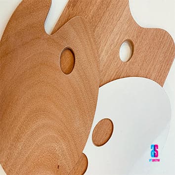 Light Gray Art Spectrum  White Melamine (Kidney Shape) Palette  3Mm - 23X30cm Paint Palettes