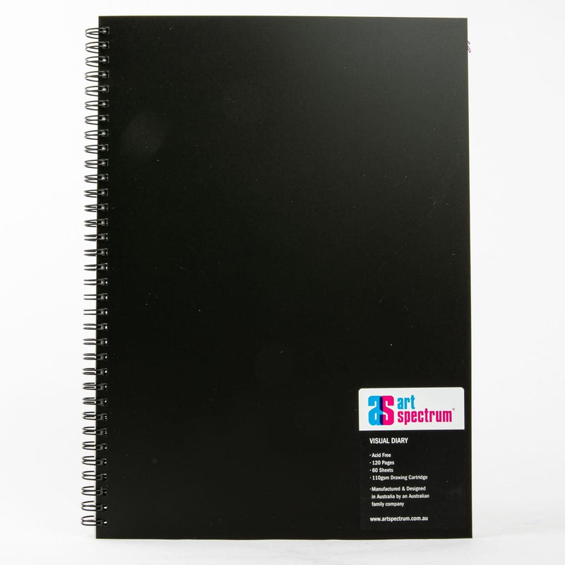 Black Art Spectrum  Visual Diary 60 Sheet Black A4 Pads