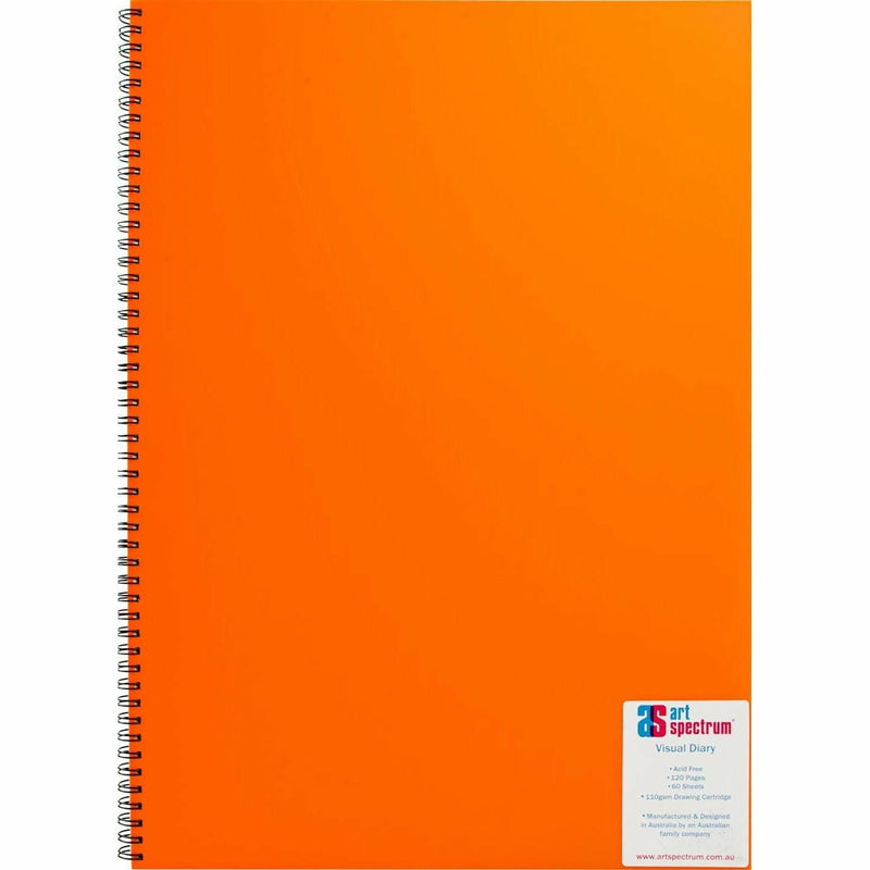 Dark Orange Art Spectrum  Visual Diary 60 Sheet Orange A3 Pads