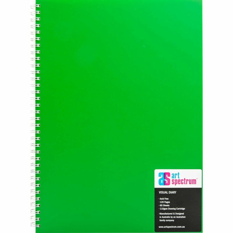 Lime Green Art Spectrum  Visual Diary 60 Sheet Light Green A4 Pads