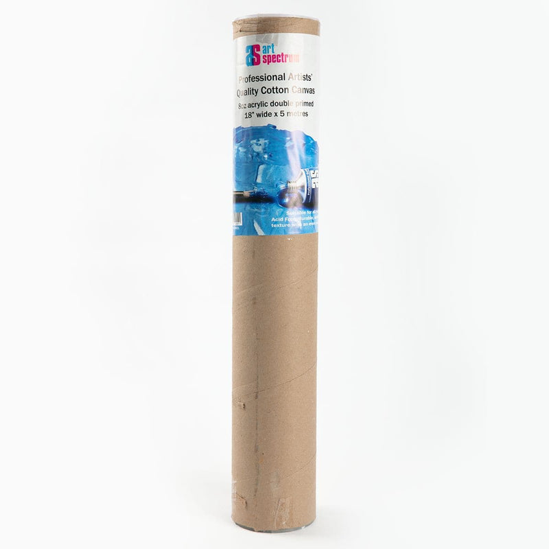 White Smoke Art Spectrum Primed Cotton Canvas  Mini ROLL (5mt)    8oz 18" WIDE Canvas and Painting Surfaces