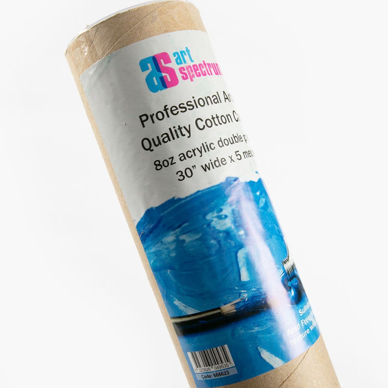 White Smoke Art Spectrum Primed Cotton Canvas  Mini ROLL (5mt)    8oz 30" WIDE Canvas and Painting Surfaces