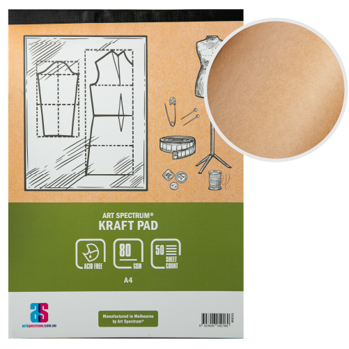 Tan Art Spectrum  Kraft Pad A4 80GSM - 50 Sheets Pads