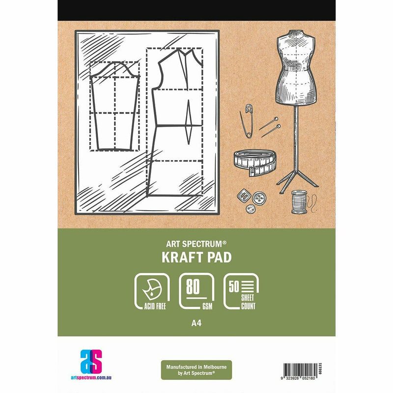 Dim Gray Art Spectrum  Kraft Pad A4 80GSM - 50 Sheets Pads