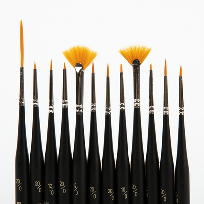White Smoke Art Spectrum Studio Series Golden Synthetic Extra Fine Detail Brush Set - Set Of 12 Brushes Paint Brushes