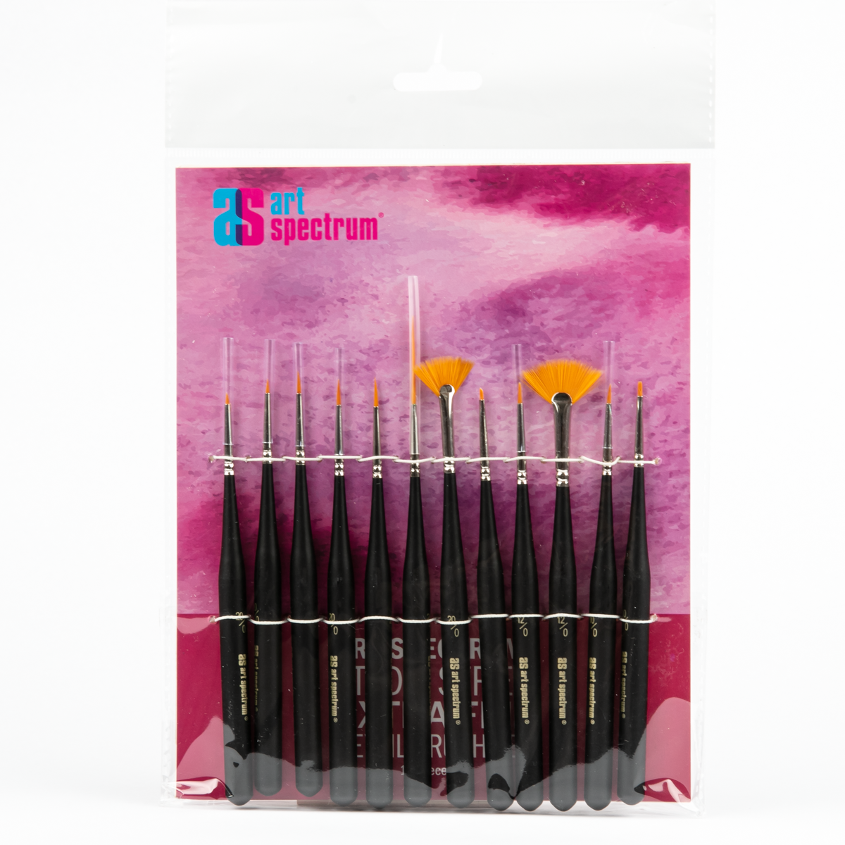 Black Art Spectrum Studio Series Golden Synthetic Extra Fine Detail Brush Set - Set Of 12 Brushes Paint Brushes