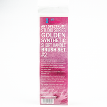 Thistle Art Spectrum Studio Series Golden Synthetic Short Handle Brush #2  - Set Of 6 Brushes: Round 4, 8, 10 & Flat 4, 6 & 10 Paint Brushes