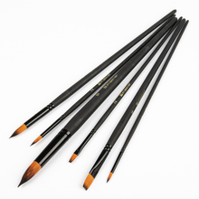 Lavender Art Spectrum Studio Series Golden Synthetic Long Handle Brush #1  - Set Of 6 Brushes: Round 0, 2, 6 & 10, Flat 2 & 6 Paint Brushes