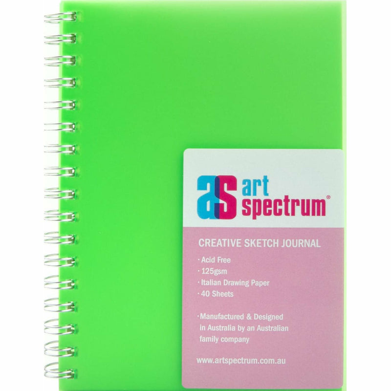 Lime Green Art Spectrum  Creative Sketch Journals 125GSM 40 Sheets - A6 Green Pads