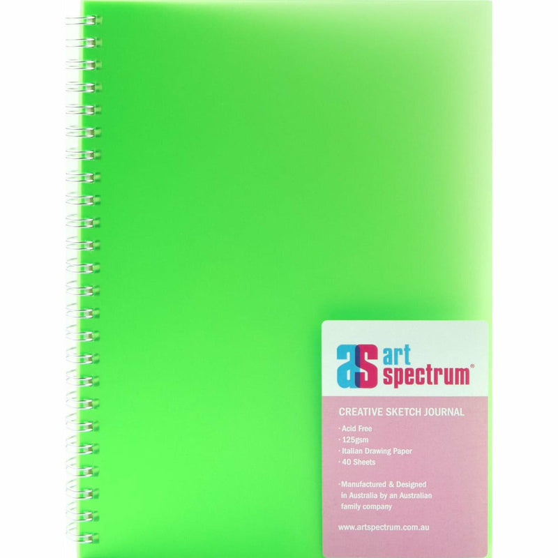 Lime Green Art Spectrum  Creative Sketch Journals 125GSM 40 Sheets - A5 Green Pads