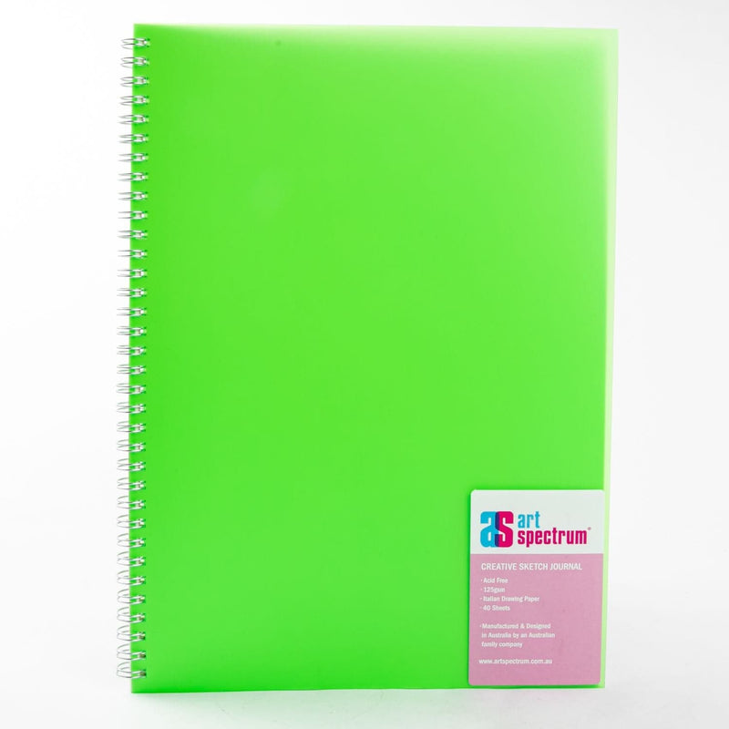 Lime Green Art Spectrum  Creative Sketch Journals 125GSM 40 Sheets - A4 Green Pads