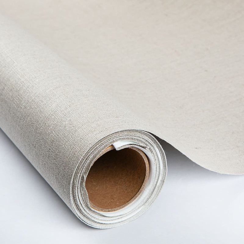 Light Gray Art Spectrum Belgium Universal Prime (Triple Primed) Linen - Medium Weave 36" X 5metre Roll Canvas and Painting Surfaces