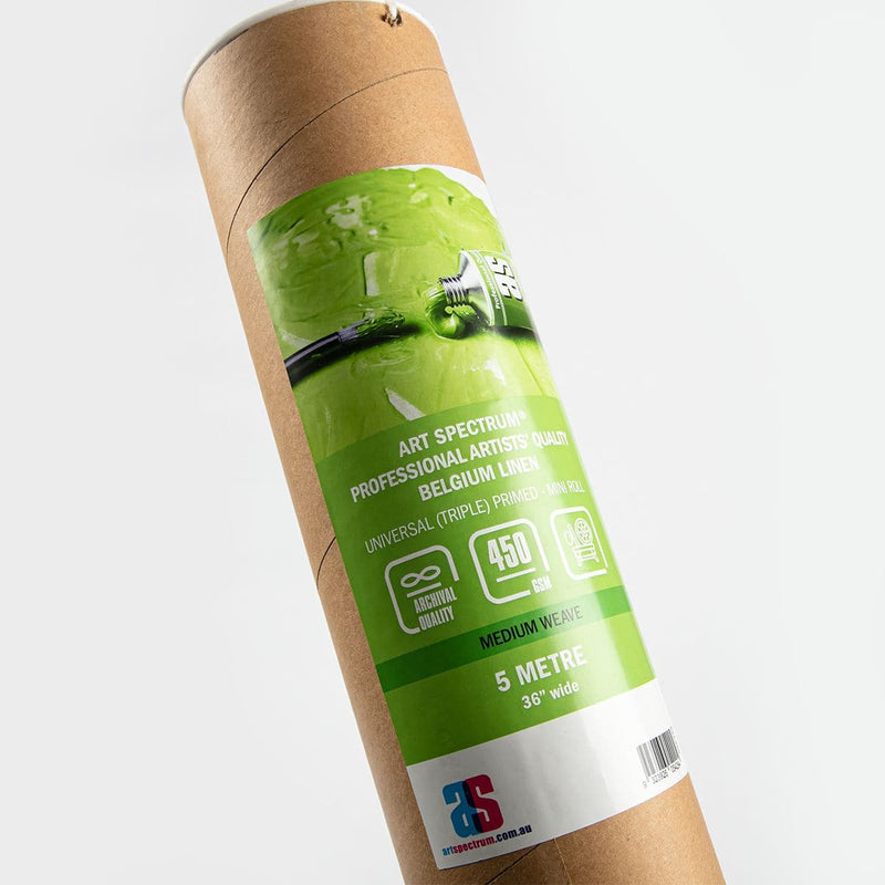 Beige Art Spectrum Belgium Universal Prime (Triple Primed) Linen - Medium Weave 36" X 5metre Roll Canvas and Painting Surfaces