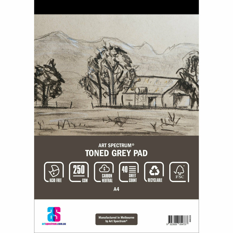 Rosy Brown Art Spectrum  Toned Pad - 250GSM - Grey A4 - 40 Sheets Pads