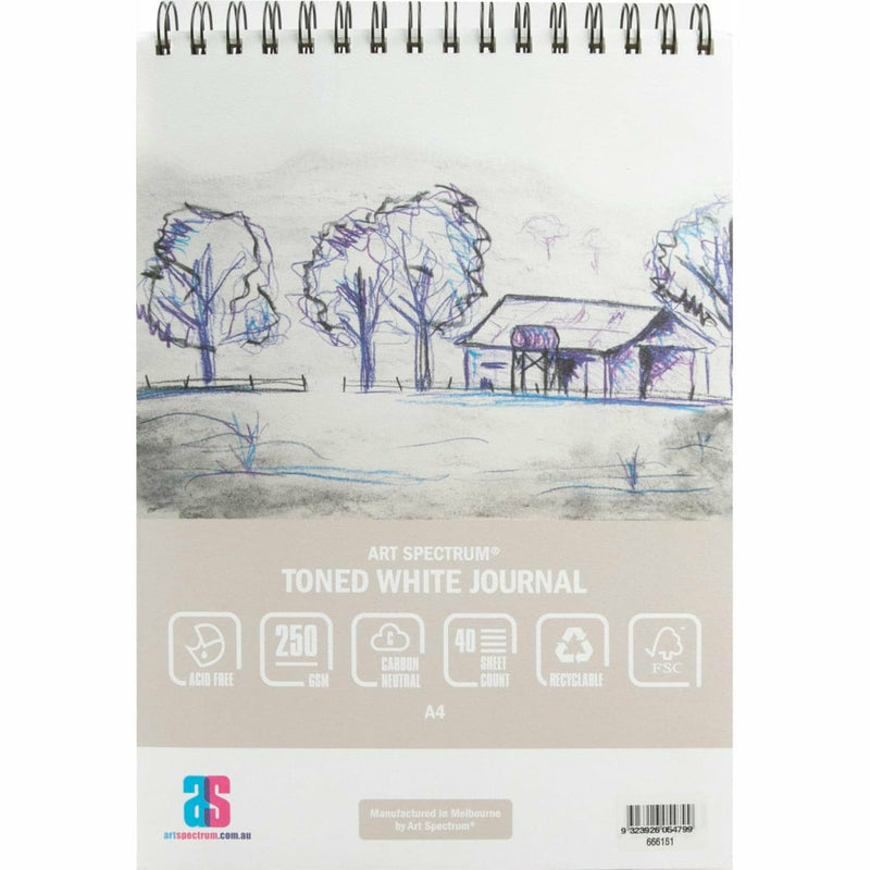 Light Gray Art Spectrum  Toned Journal - 250GSM - White A4 - 40 Sheets Pads