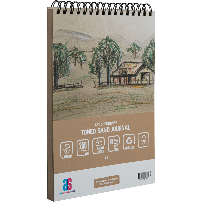 Slate Gray Art Spectrum  Toned Journal - 250GSM - Sand A4 - 40 Sheets Pads