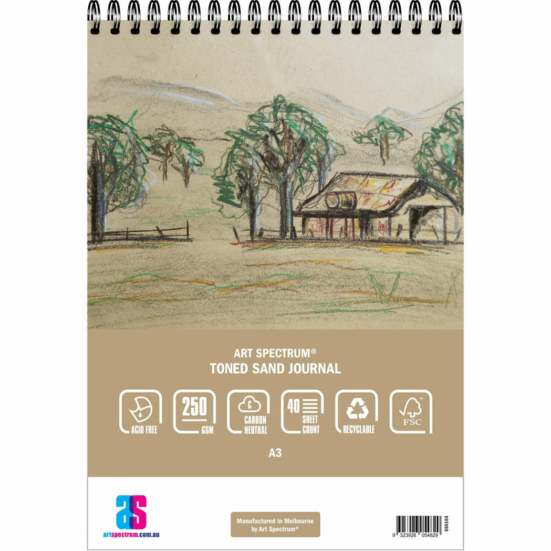 Rosy Brown Art Spectrum  Toned Journal - 250GSM - Sand A3 - 40 Sheets Pads