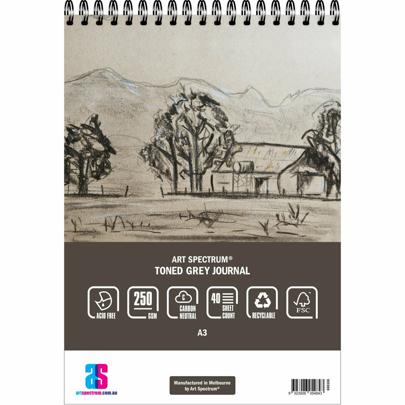 Rosy Brown Art Spectrum  Toned Journal - 250GSM - Grey A3 - 40 Sheets Pads