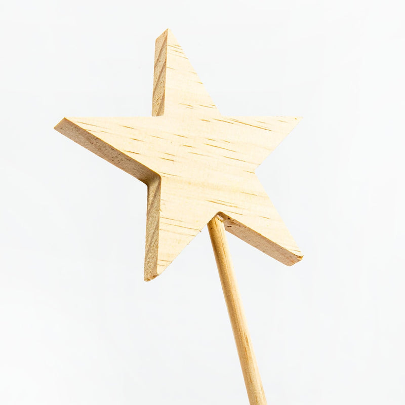 Tan Carnival Wooden Star Wand Small Kids Wood Craft