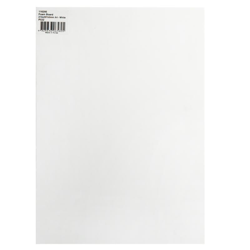 White Smoke The Art Studio A4 Foam Board 210 x 297 x 5mm White Foam Board