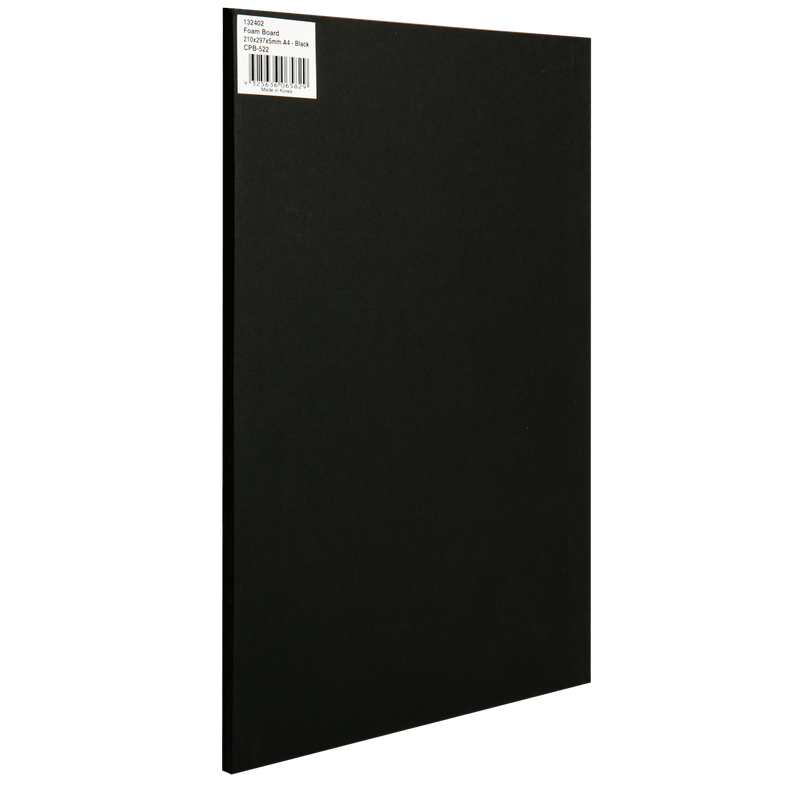 Black The Art Studio A4 Foam Board 210 x 297 x 5mm Black Foam Board