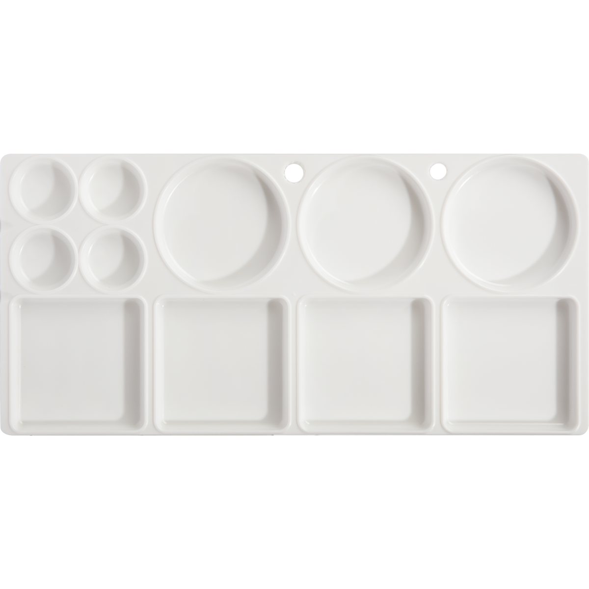 Light Gray Art Culture Oblong Plastic Palette 11 Wells Paint Palettes