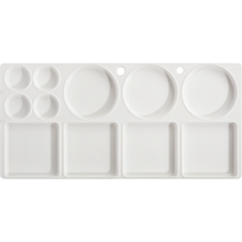 Light Gray Art Culture Oblong Plastic Palette 11 Wells Paint Palettes