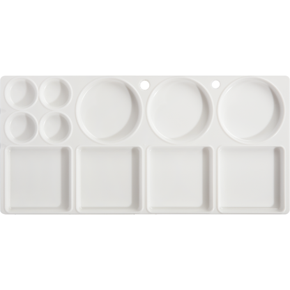 Light Gray Art Culture Oblong Plastic Palette 11 Wells Paint Palettes