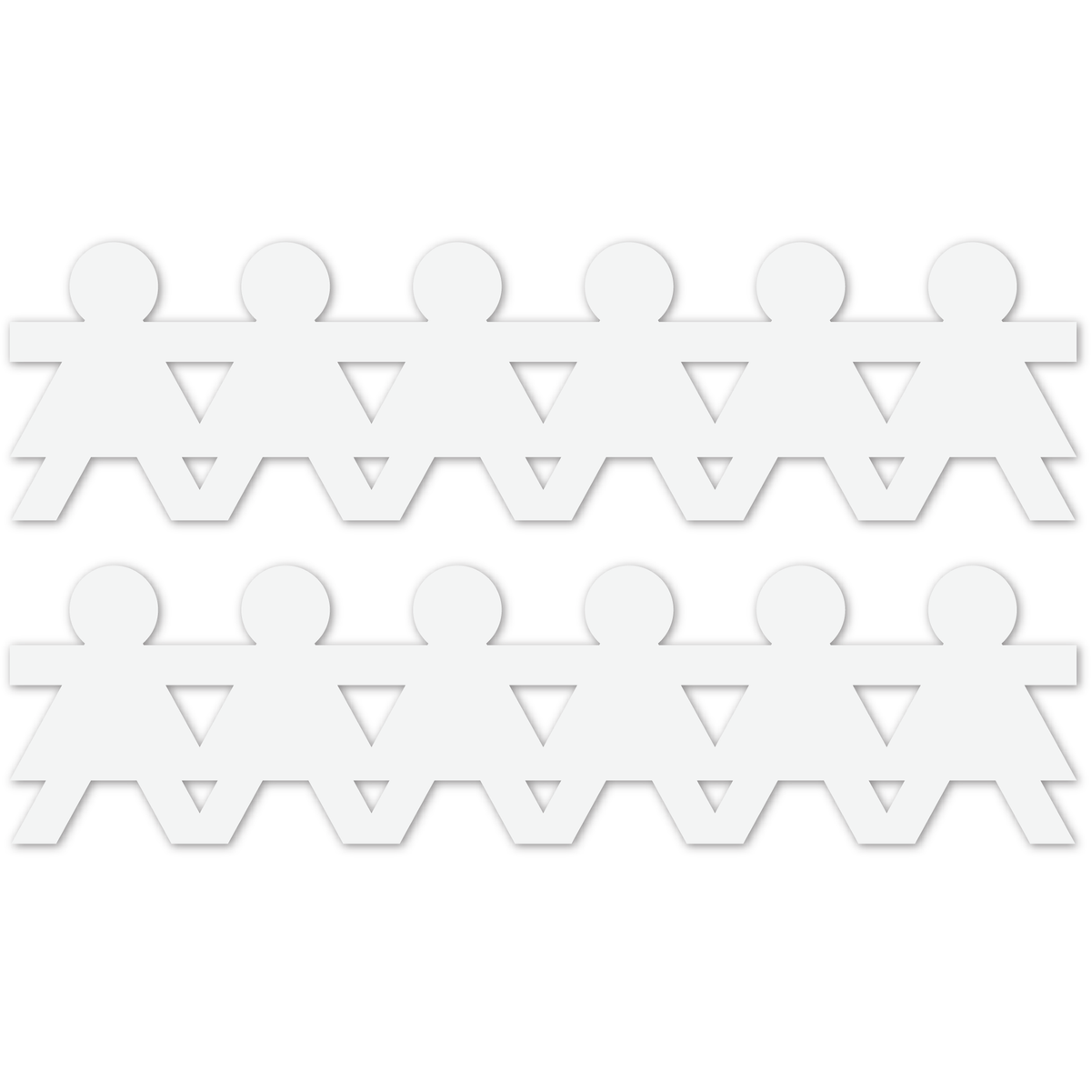 White Smoke Teacher's Choice Girl Paper Chain Cut Outs 25 Pieces Kids Paper Shapes