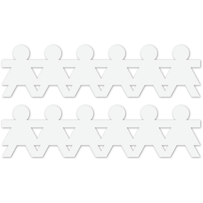 White Smoke Teacher's Choice Girl Paper Chain Cut Outs 25 Pieces Kids Paper Shapes