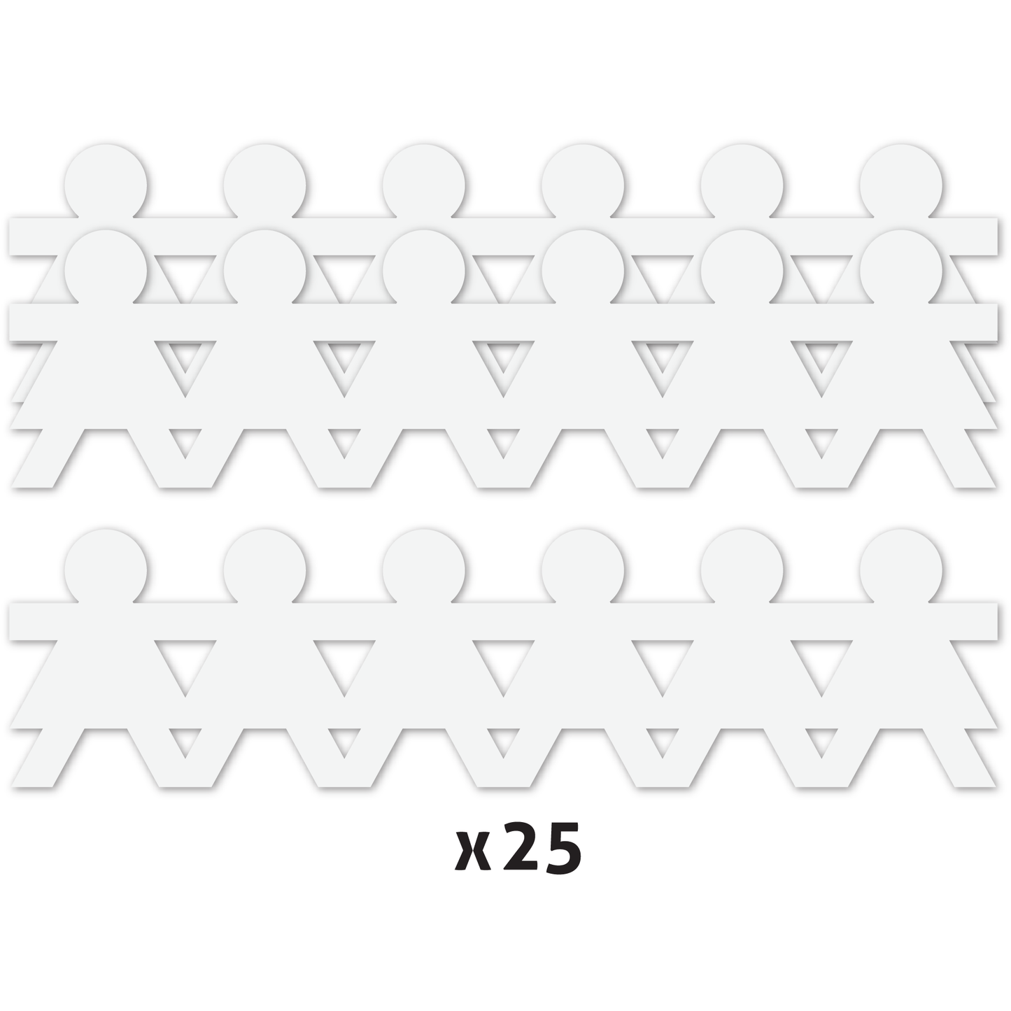 White Smoke Teacher's Choice Girl Paper Chain Cut Outs 25 Pieces Kids Paper Shapes