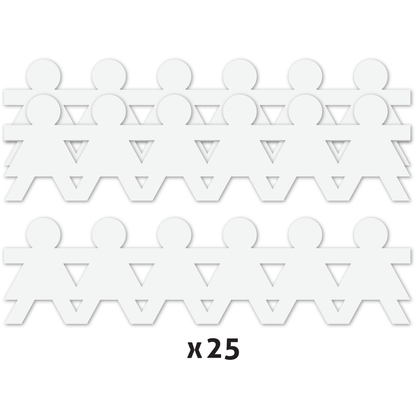 White Smoke Teacher's Choice Girl Paper Chain Cut Outs 25 Pieces Kids Paper Shapes