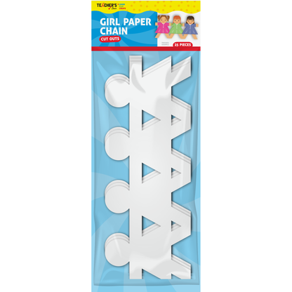 Lavender Teacher's Choice Girl Paper Chain Cut Outs 25 Pieces Kids Paper Shapes