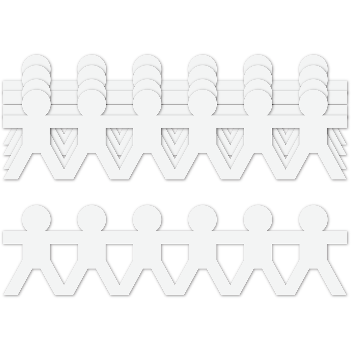 White Smoke Teacher's Choice Boy Paper Chain Cut Outs 25 Pieces Kids Paper Shapes